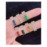 Gold Cubic Zirconia Crystal Brown Copper Free Size Adjustable Band Ring For Women