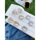 Copper Pearl Circle 18K Gold Free Size Ring for Women