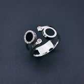 Roman Numbers Double Circle Silver Stainless Steel Ring for Women