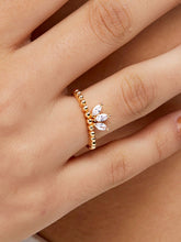 Marquise Cut Solitaire Cubic Zirconia Gold Copper Adjustable Ring for Women