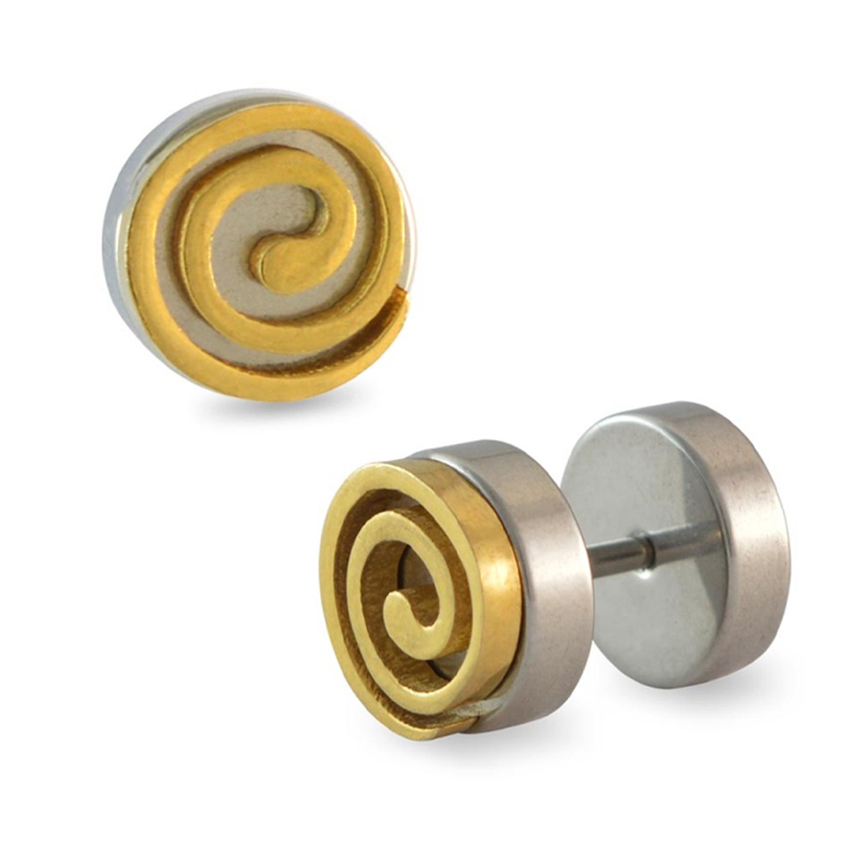 Biker Peace Multicolor Stainless Steel Pierced Stud Pair Earring