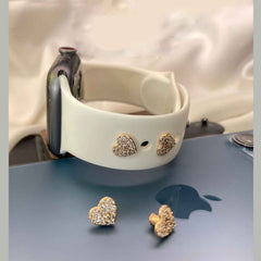 Heart Cubic Zirconia 18K Rose-Gold Anti Tarnish 1 Piece Watch Charm Band For Women