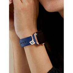 Evil Eye Shape Pendant Decorative Ring Loops Gold Cubic Zirconia Copper Watch Charm Band For Women