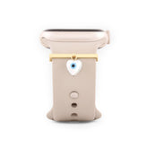 Evil Eye Heart Copper Mother Of Pearl Gold Watch Charm Band For Women