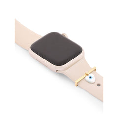 Evil Eye Hamsa Hand Shape Pendant Decorative Ring Loops Copper Mother Of Pearl Gold Watch Charm Band For Women