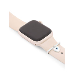 Evil Eye Hamsa Hand Shape Pendant Decorative Ring Loops Copper Mother Of Pearl Gold Watch Charm Band For Women