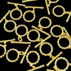 Braided Gold Toggle T O Clasp 18K Gold Anti Tarnish DIY Accessory Lock for Chain Bracelet