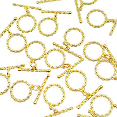 Braided Gold Toggle T O Clasp 18K Gold Anti Tarnish DIY Accessory Lock for Chain Bracelet