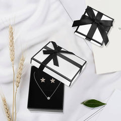 White Black Readymade Rectangle Gift Box 9 cm x 7 cm