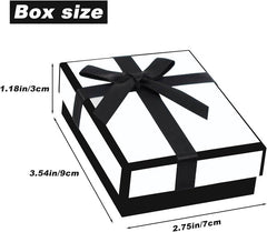 White Black Readymade Rectangle Gift Box 9 cm x 7 cm