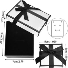 White Black Readymade Rectangle Gift Box 9 cm x 7 cm