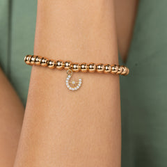 Brass 18k Horseshoe Starburst Embllishment Bracelet For Women