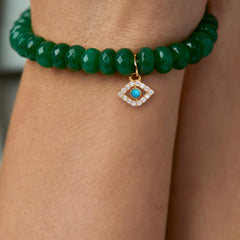 Brass 18k Evil Eye Charm Embellishment Bracelet For Women