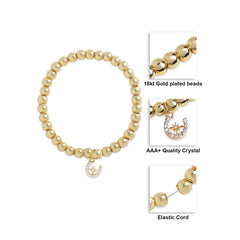 Brass 18k Horseshoe Starburst Embllishment Bracelet For Women