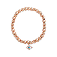 Brass 18k Evil Eye Charm Embellishment Bracelet For Women