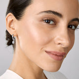 Brass 18k Rose Gold Oval Shape Crystal Clip On Earring Pair For Women