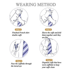 Square Black Stripes Cufflinks In Box