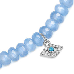 Brass 18k Evil Eye Charm Embellishment Bracelet For Women