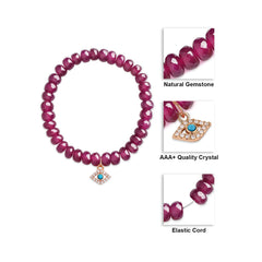 Brass 18k Evil Eye Charm Embellishment Bracelet For Women