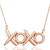 Brass 18k Rose Gold Xoxo Chain Pendant For Women
