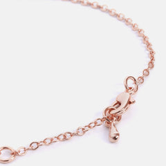 Brass 18k Rose Gold Round Crystal Halo Chain Bracelet For Women