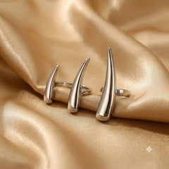 Modern Sculptural Spike Silver Plated Plain Cocktail Ring For Women