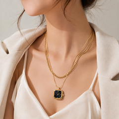 Minimalist Watch Layered Chain Gold Silver Stainless Steel Necklace