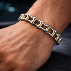 Links & Chain Gold Silver Plain Stainless Steel Bracelet For Men