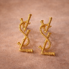 Modern Logo Design Gold Plain Stainless Steel Stud Earrings