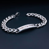 Engrave Letter Name Stainless Steel Chain Id  Bracelet for Men