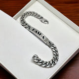 Engrave Letter Name Stainless Steel Chain Id  Bracelet for Men