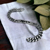 Engrave Letter Name Stainless Steel Chain Id  Bracelet for Men