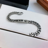 Engrave Letter Name Stainless Steel Chain Id  Bracelet for Men