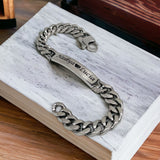 Engrave Letter Name Stainless Steel Chain Id  Bracelet for Men