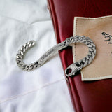 Engrave Letter Name Stainless Steel Chain Id  Bracelet for Men