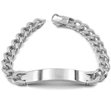 Engrave Letter Name Stainless Steel Chain Id  Bracelet for Men