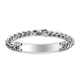 Engrave Letter Name Stainless Steel Chain Id  Bracelet for Men