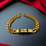 Engrave Letter Name Stainless Steel Chain Id  Bracelet for Men