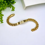 Engrave Letter Name Stainless Steel Chain Id  Bracelet for Men