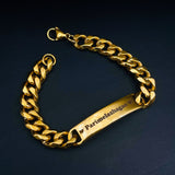 Engrave Letter Name Stainless Steel Chain Id  Bracelet for Men