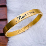 8mm Customized Personalised Laser Engraved Stainless Steel Gold Openable Bangle Cuff Kada For Men