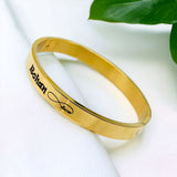 8mm Customized Personalised Laser Engraved Stainless Steel Gold Openable Bangle Cuff Kada For Men