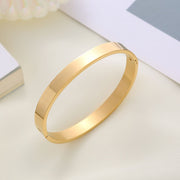 Stainless Steel Matt Gold Plated Free Size Kada Bracelet For Men