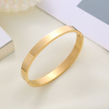 Stainless Steel Matt Gold Plated Free Size Kada Bracelet For Men