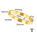 Stainless Steel Matt Gold Plated Free Size Kada Bracelet For Men