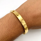 Gold Stainless Steel Free Size Screw Kada Bracelet For Men Biomagnetic