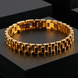 316L Stainless Steel 22K Gold Plated Reverse Men Stylish Bracelet