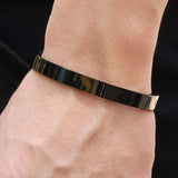 Surgical Stainless Steel Matte Black Oval Macho Kada Bracelet For Men