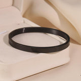 Surgical Stainless Steel Matte Black Oval Macho Kada Bracelet For Men