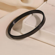 Surgical Stainless Steel Matte Black Oval Macho Kada Bracelet For Men